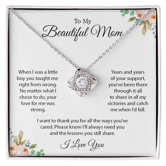 My Beautiful Mom | Want To Thank you - Love Knot Necklace